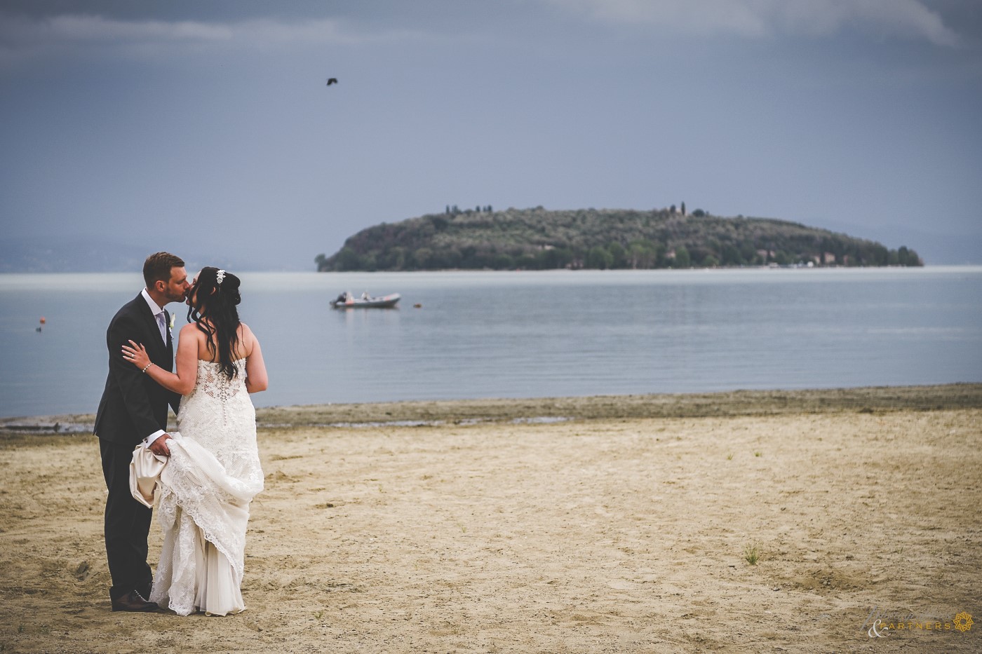 A kiss by the lake.