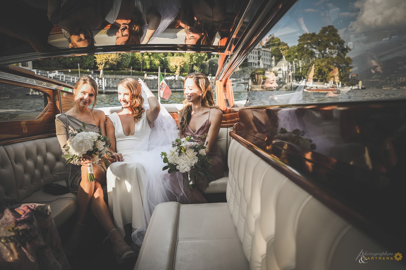 On the boat destination Villa Balbianello.