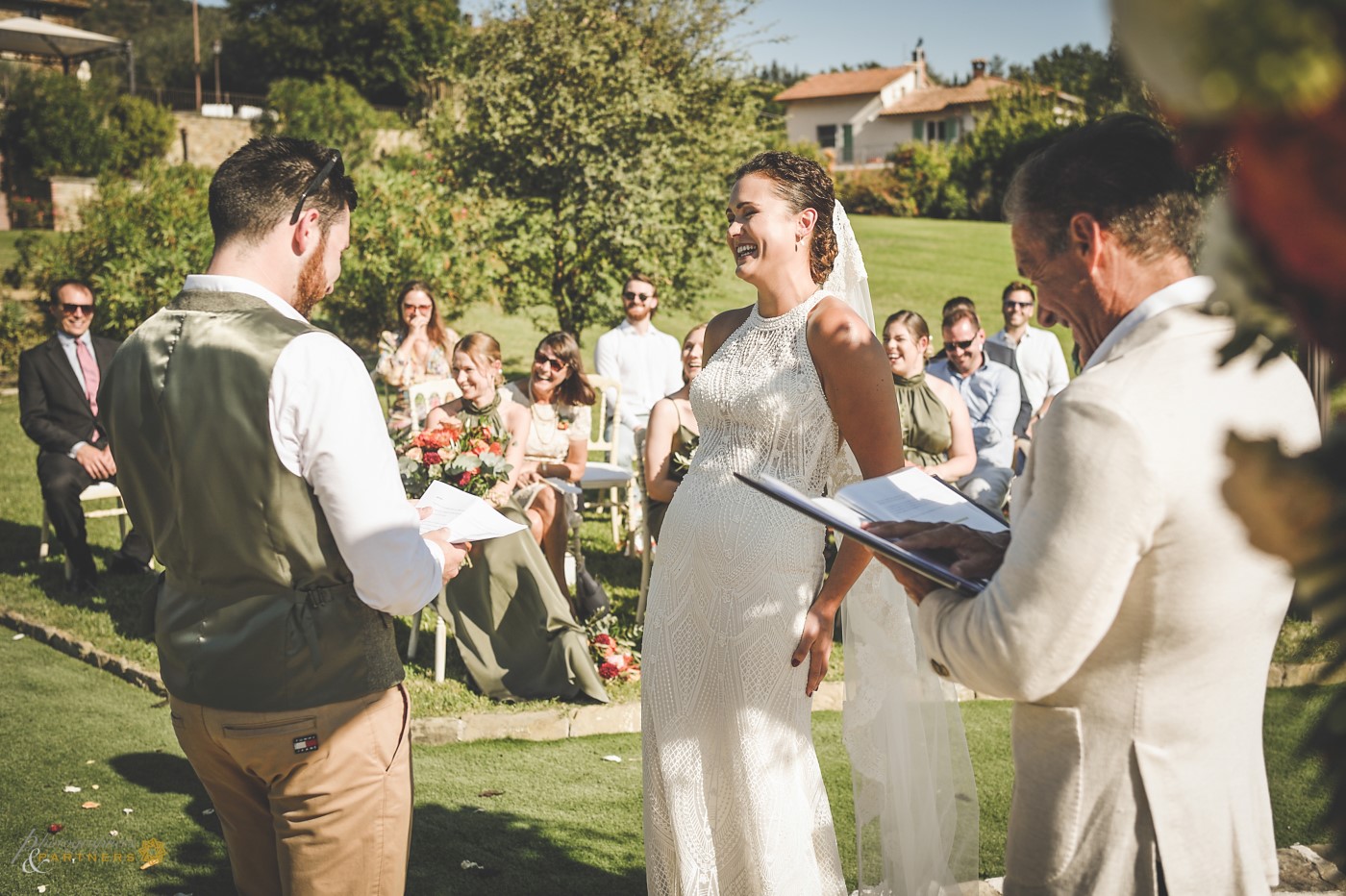 Exchange of vows and wedding rings.