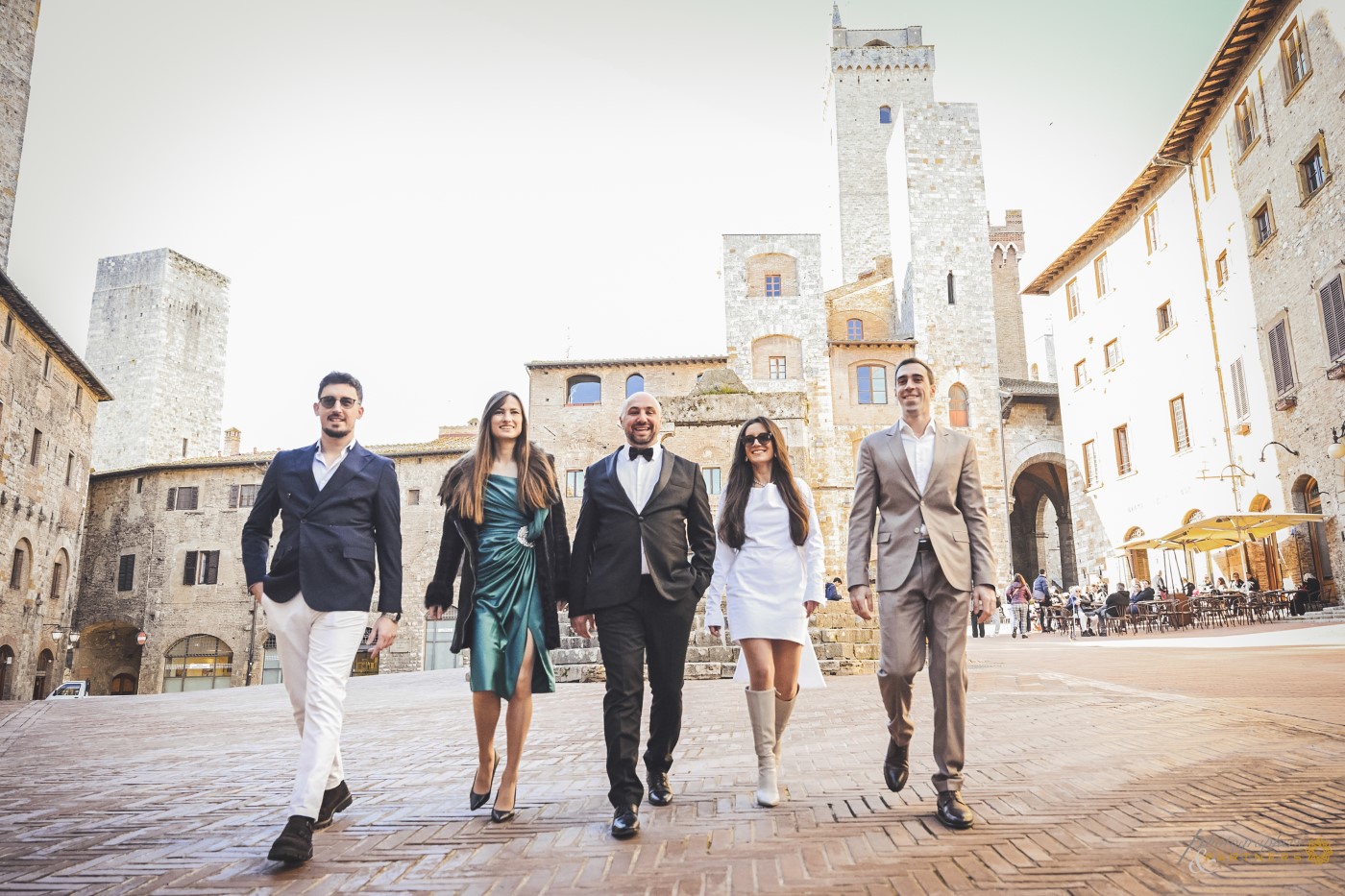 Walking together through San Gimignano