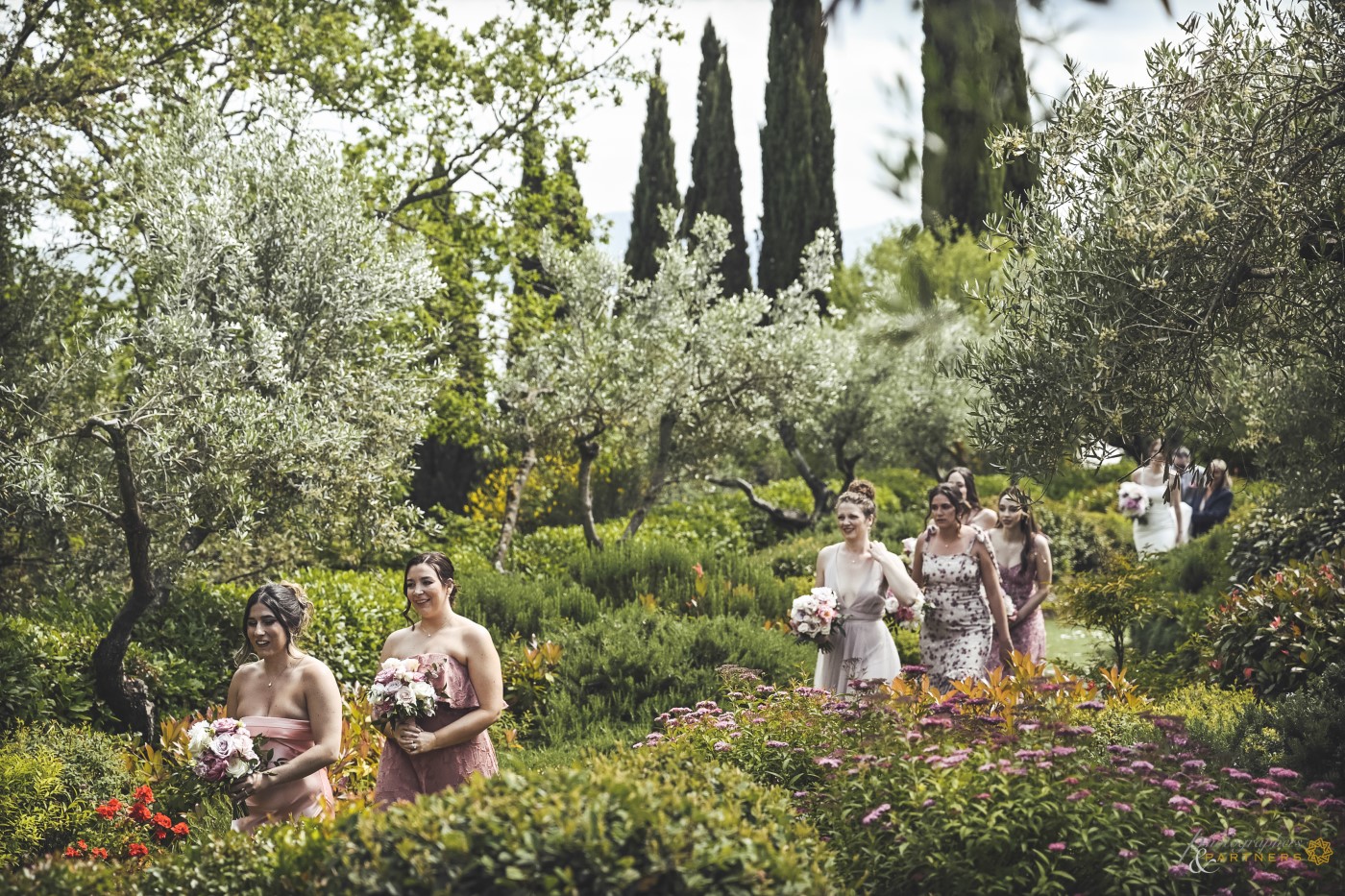 Bridesmaids parade