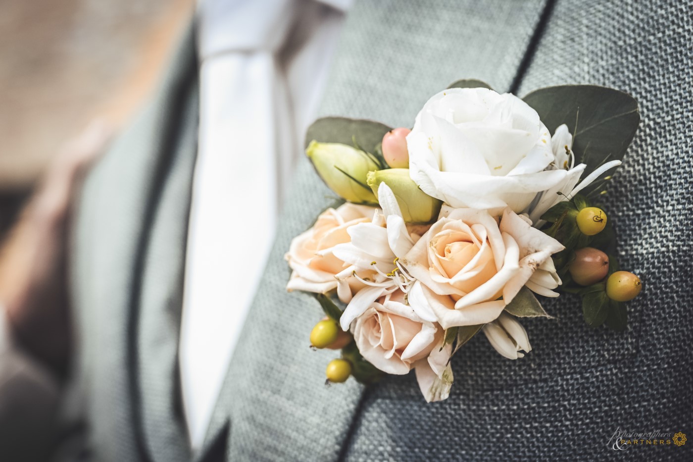 Button flower on the jacket