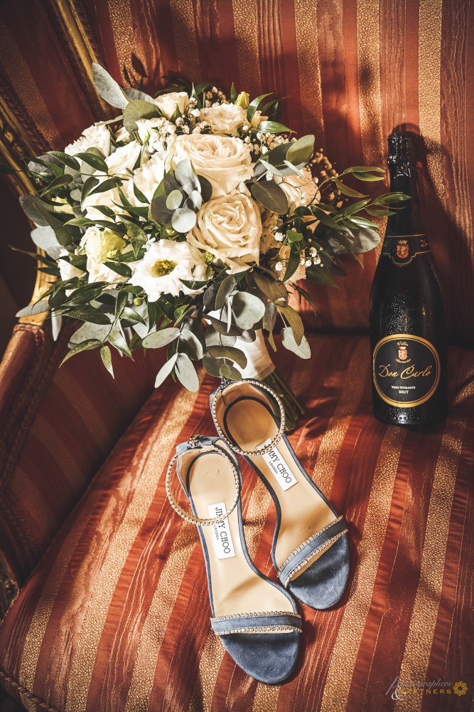 Shoes and bouquet