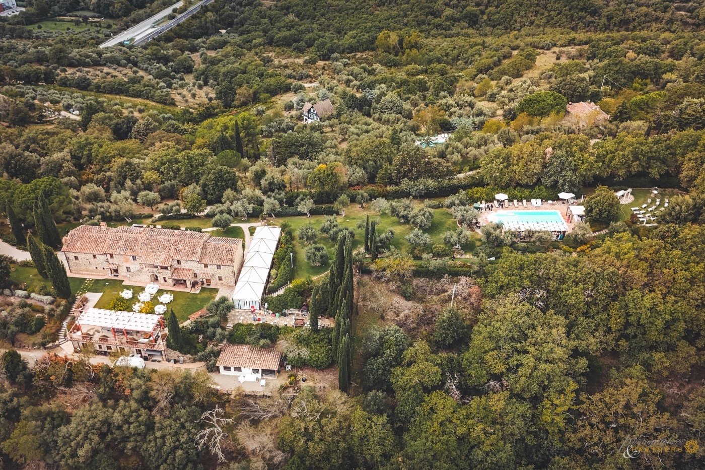 Villa San Crispolto, view from the drone