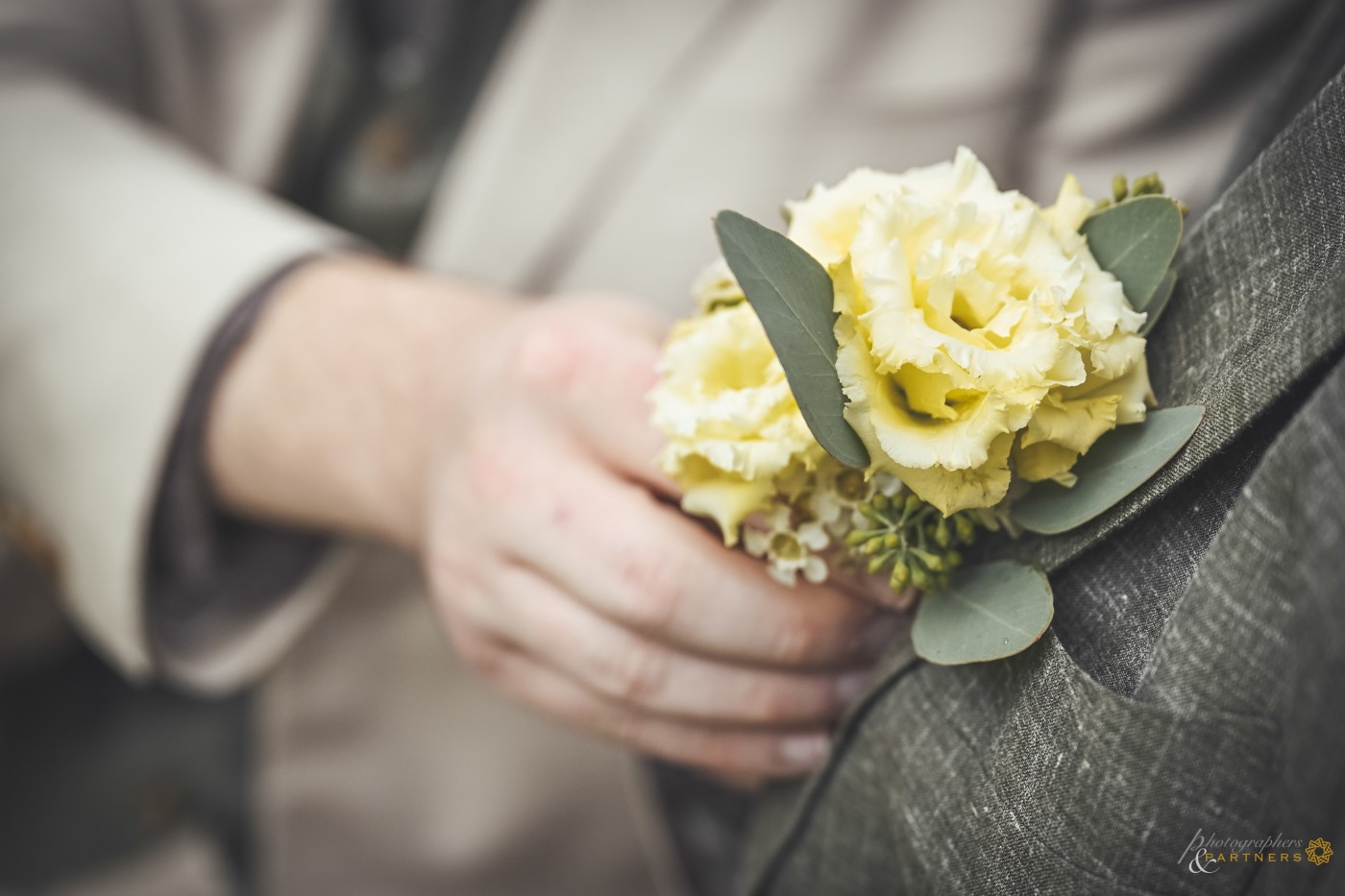 Button flower on the jacket