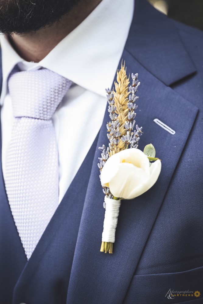 Button flower on the jacket