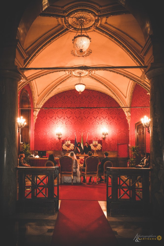 A spot of the majestic Red Hall of Campidoglio